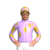 Mauve, Gold Diamond Sash And Sleeves, Mauve Diamonds, Gold Cap, Mauve Diamonds