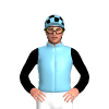 Sky Blue, Black Checked Quarters, Black Sleeves, Checked Cap