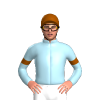 Light Blue, Brown Armbands And Cap