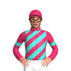 Cerise, Turquoise Diagonal Stripes And Armbands
