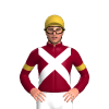 Burgundy, White Crossed Sashes, Gold Armbands And Cap
