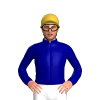 Navy Blue, Gold And White Crescent, Gold Cap