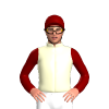 Cream, Maroon Crowns, Maroon And White Diamond Sleeves And Cap