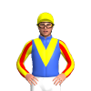 Royal Blue, Yellow V, Red And Yellow Striped Sleeves, Yellow Cap