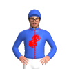 Royal Blue, Red Dice And Seams