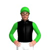 Black, Lime Green Sleeves And Cap
