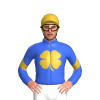ROYAL BLUE, GOLD FOUR LEAF CLOVER, ROYAL BLUE SLEEVES WITH GOLD CHEVRON & GOLD CAP