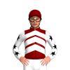 MAROON, WHITE CHEVRONS, WHITE SLEEVES, BLACK STARS, MAROON CAP