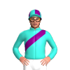 TURQUOISE. PURPLE SASH, QUARTERS CAP