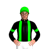 BLACK, LIME BRACES,BLACK SLEEVES, LIME ARMBANDS,CAP