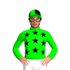LIME, BLACK STARS, QUARTERS CAP
