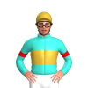 TURQUOISE, GOLD BAND, RED ARMBAND, GOLD CAP