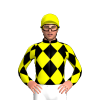 BLACK , YELLOW DIAMONDS,DIAMONDS SLEEVES, YELLOW CAP