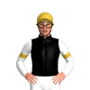 BLACK,GOLS STARS,WHITE SLEEVES,GOLD ARMBANDS,CAP