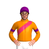 TANGERINE, CERISE SASH, PURPLE ARMBANDS , CAP
