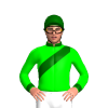 LIME, DARK GREEN SASH, CUFFS, CAP,COLLAR