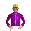 PURPLE, GOLD SEAMS, PURPLE SLEEVES WITH GOLD DIAMOND ARMBANDS, GOLD CAP WITH PURPLE SEAMS