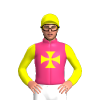 PINK, YELLOW MALTESE CROSS, SLEEVES, CAP