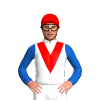 WHITE,RED VEE, CAP, DENIM SLEEVES