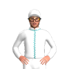 White, Teal Seams