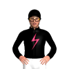 Black, Cerise Lightning Bolt