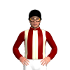 Maroon And Cream Stripes, Black Cap