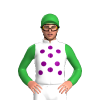 White, Purple Spots, Green Sleeves And Cap