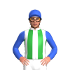 White, Green Stripes, Royal Blue Sleeves And Cap
