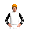 White With Desert Flower, Black Sleeves, White Stars, Tangerine Cap