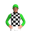 Black And White Checks, Lime Green Sleeves And Cap