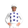 White, Midnight Blue Stars