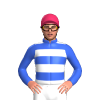 Royal Blue And White Hoops, Cerise Yoke, Stripe And Cap
