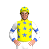 Yellow, Royal Blue Stars, White Sleeves, Royal Blue Armbands And Cuffs, Yellow Cap, Blue Stars