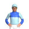 Royal Blue, Light Blue Halves, Halved Sleeves, Light Blue Cap