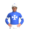 Royal Blue, White Maltese Cross, Armbands And Cap, Royal Blue Pom Pom