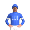 Royal Blue, White Arrow And Armbands, Royal Blue Cap, White Arrow
