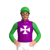 Purple, White Maltese Cross, Green Sleeves And Cap