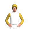 White, Old Gold Diagonal Hearts, Sleeves And Cap