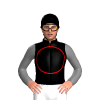 Black, Red Crown Inside Circle, Grey Sleeves