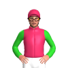 Cerise, Lime Green Sleeves, Cerise Cap