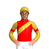 Red, Gold Sash And Sleeves, Red Armbands, Gold Cap