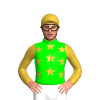 Lime, Gold Stars, Sleeves And Cap