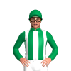 Emerald Green And White Stripes, Emerald Green Sleeves And Cap