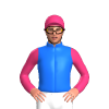 Blue, Pink Sleeves And Cap