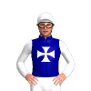 Dark Blue, White Maltese Cross, Sleeves And Cap