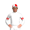 White, Red Diamond And Armbands, Quartered Cap