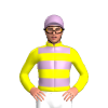 Yellow, Lilac Hoops And Cap