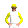White, Yellow Sleeves And Cap