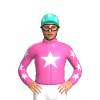 Hot Pink, White Star, Turquoise Sleeves, White Stars, White Stars Cap