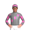 Grey, Hot Pink Diamond Sash And Sleeves, Grey Diamonds, Hot Pink Diamonds Cap